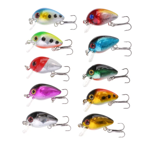 Minimalist Maxbell 10Pcs Colorful Fishing Lures Hard Bait Bass CrankBait Diving Lure Mixed color Set Mini Crank Bait Tackle Efficient