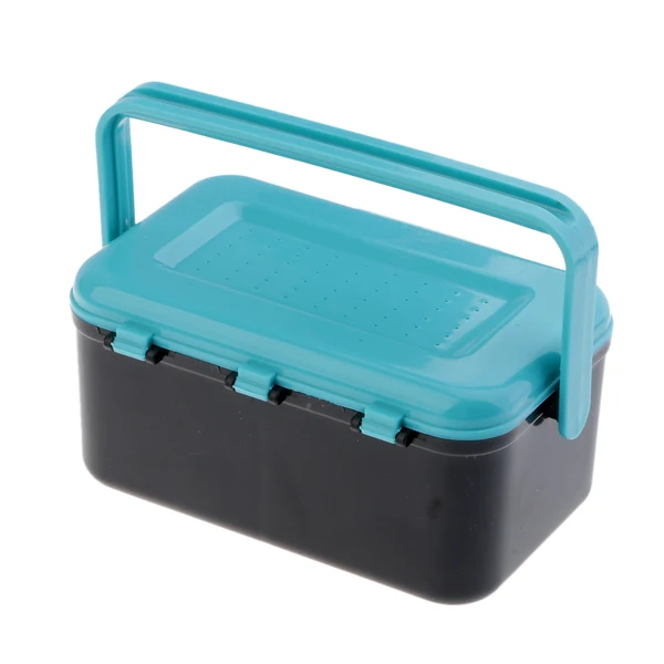 High-Performance Maxbell Breathable Fishing Tackle Box Earthworm Red Worm Lure Bait Waist Boxes Finshing Lure Bag Blue and Black High-Quality