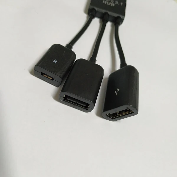Effective Maxbell Type C Cable 20cm 3 in 1 USB C Type C OTG Host to Micro USB 2x USB 2.0 Female Cable Hub Cord Adapter Connector Splitter Black Safe