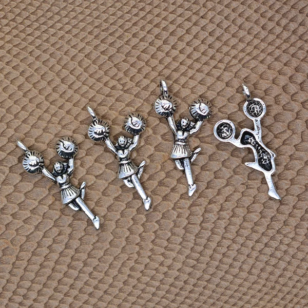 Easy-to-Use Maxbell 50 Piece Silver Mini Alloy Hollow Cheerleaders Shape Charms Pendants DIY Jewelry Making Findings Original