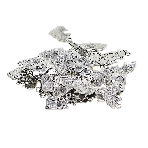 Trendy Maxbell 50Pcs Tibetan Silver Pet Cat Charms Pendants For DIY Necklace Jewelry Making Classic