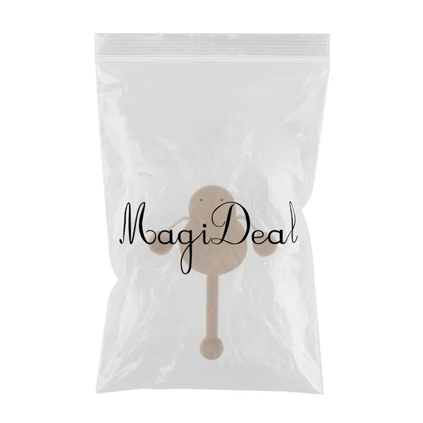 Traditional Maxbell Montessori Styled Natural Wooden Baby Rattle Grasping Sensory Teething Toy for Baby Toddlers Developmental - Drum Handbell Long-Lasting