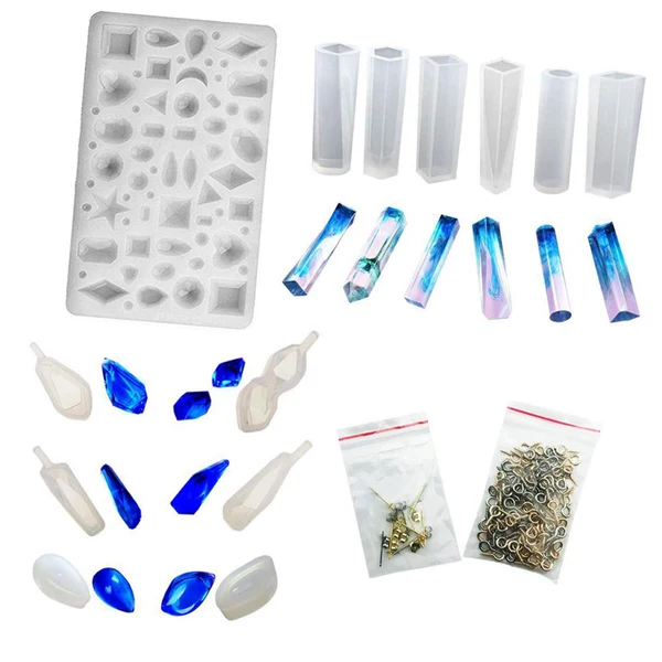 Unique Maxbell 118 Pieces Assorted Jewelry Silicone Molds And Screw Eye Pins Jewelry Making Green