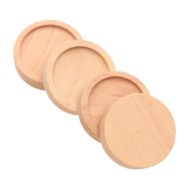 Certified Maxbell 50 Pieces Handmade Jewelry Findings Supply Natural 25mm Wooden Cameo Cabochon Settings Base Tray Pendant Jewelry Comfortable