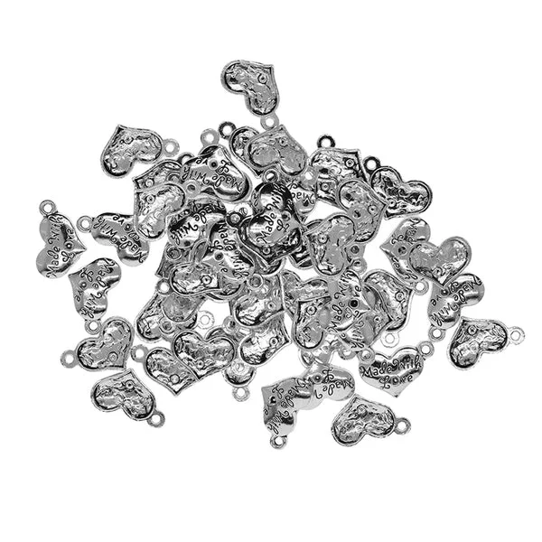 Pure Maxbell 50Pieces 18x11mm Silver Heart Shape Pendant Blank Cabochon Base Setting Trays DIY Jewelry Selected