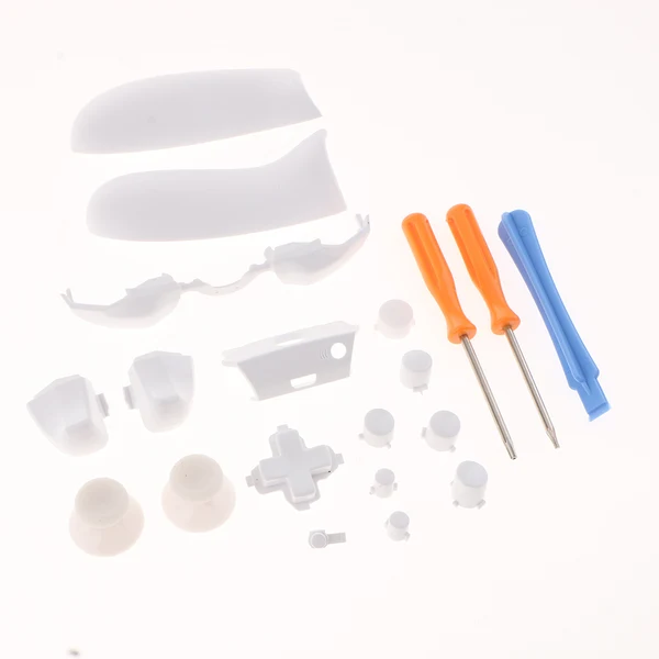 Reusable Maxbell For Microsoft Xbox One Elite Controller Button Set Case Shell Faceplate Kit with Hand Grip Thumb Stick Cap ABXY Bumper Trigger Key White Recyclable