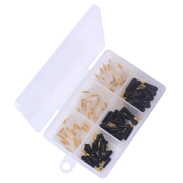 Fashionable Maxbell 120pcs Ring Head Swivel Silicone Rotating Float Seat Fishing Tackle 6 Sizes Stylish