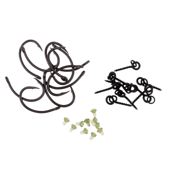 Solid Maxbell 30pcs Bait Screws with O Rings Carp Rig Ring Stops Rubber Hook Stops Carp Fishing Hooks Chod Rigs Proven
