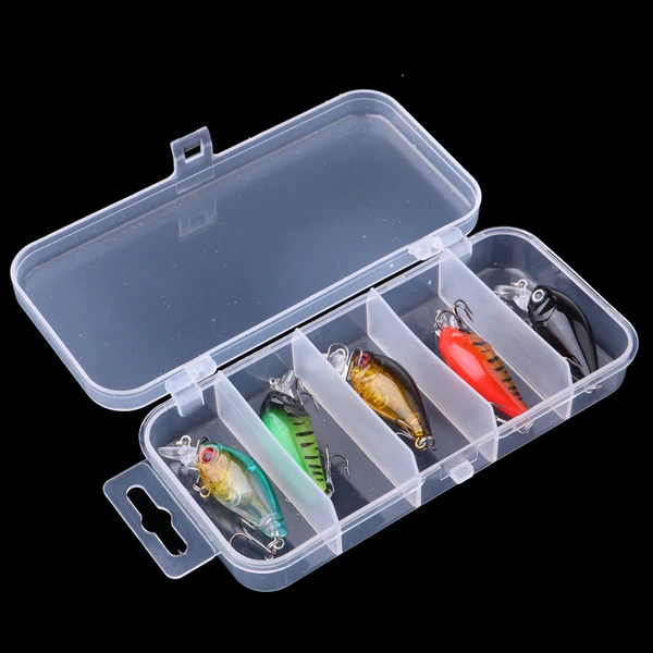 Original Design Maxbell 5Pcs Minnow Fishing Lure Crank Bait Hooks Bass Crankbait 4.5cm 4g Artificial Hard Baits Pure