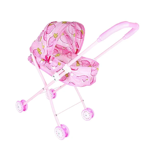 Elite Maxbell Mini Push Cart Dolls Trolley Furniture Room Item Baby Pushchair Kids Pretend Play Toy Accs - Strawberry Pattern High-End