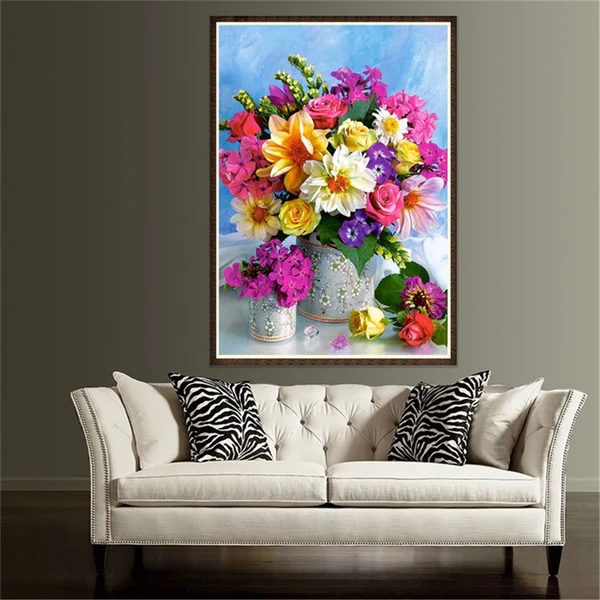 Fine Crafted Maxbell Beautiful Flower DIY 5D Diamond Sticker Embroidery Cross Stitch Painting by Number Kit Arts Craft Powerful