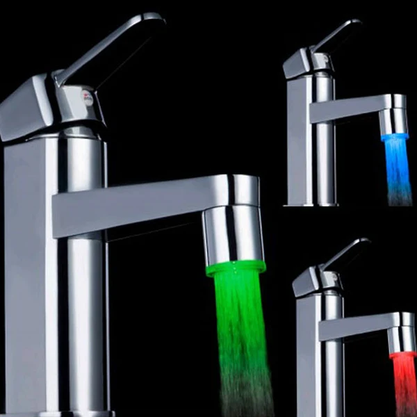Sustainable Maxbell Three-Colored Changing Temperature Sensor Spray LED Water Faucet Tap With Faucet Aerator Outstanding
