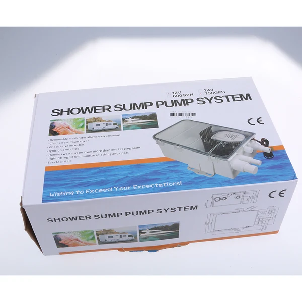 High-Performance Maxbell Boat Marine Automatic Shower Sump Pump System 600 GPH 12V Standard Box User-Friendly