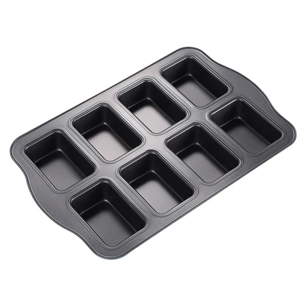 Enhanced Maxbell Mini Loaf Pan 8 Cavity Carbon Steel Cake Mold for Bread Loaf Muffin Brownie Cornbread Cheesecake Pudding Kitchen Bakeware Efficient