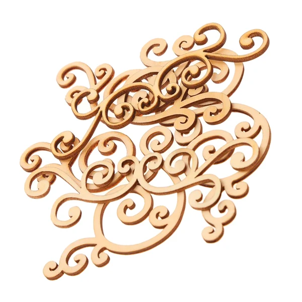 Relaxed Maxbell 8 Pieces 9-12cm Large Cut Wooden Shape Fancy Flourishes Classical Wooden Plants Embellishments for Scrapbooking DIY Crafts Wedding Party Decoration