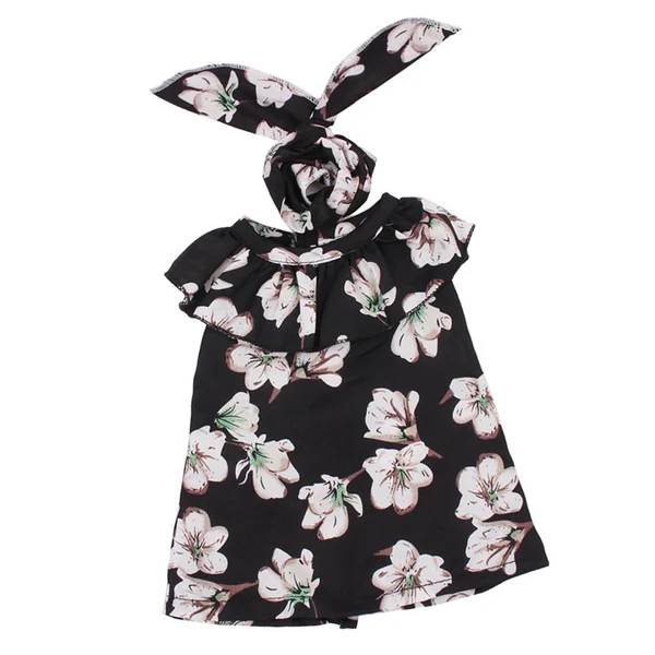 High-End Maxbell Flower Lotus Leaf Collar Dress and Rabbit Hairband for 18inch American Girl Journey Dolls Party Outfit Black Premium Material