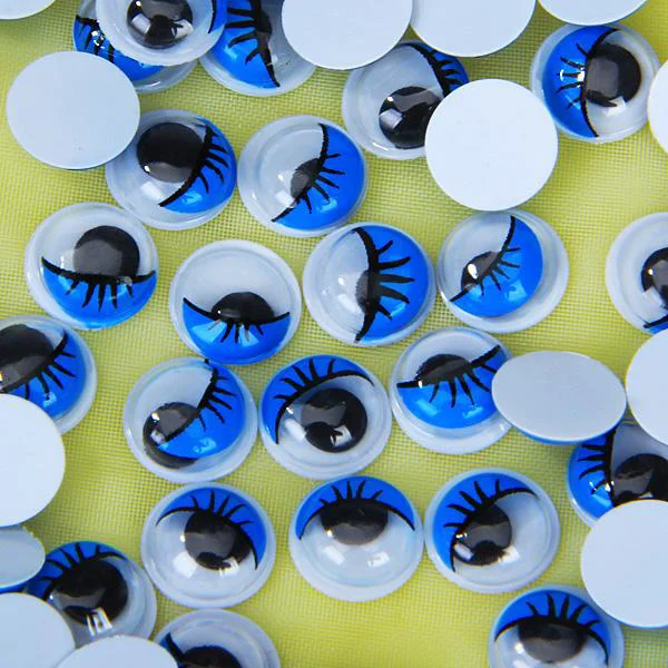 Detailed Maxbell Plastic Movable Wiggly Eyes With Eyelash 8mm Blue Comfortable