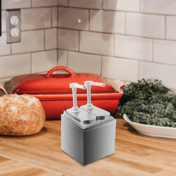 High-Quality Maxbell Sauce Dispenser 1L Condiment Dispensing Tool Quantitative Press Head 2 Pump Top-Quality