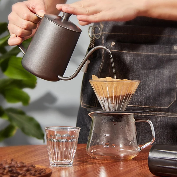 Smart Maxbell Pour Over Coffee Pot Coffee Brewer Clear Teapot for Cafe 600ml Pot Reusable
