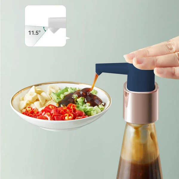 Excellent Maxbell Sauce Dispenser Pump with Hose Kitchen Gadgets for Olive Oil Blue Silver L Solid