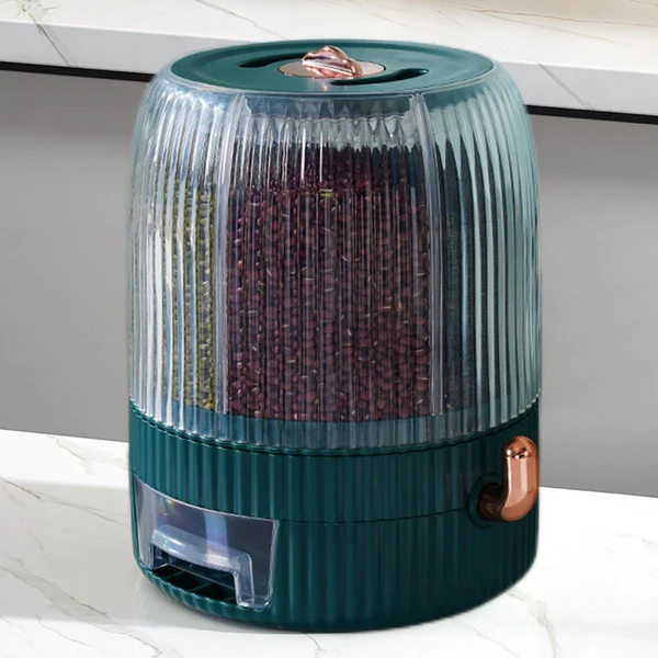 Breathable Maxbell Multi Rice Storage Container Easy Control Measurements for Countertop Pantry Pale Dark Green Crafted