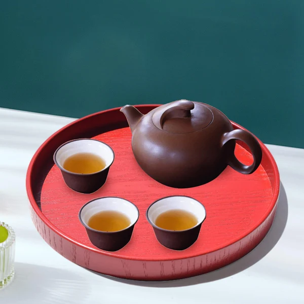 Green Maxbell Round Bakery Serving Tea Tray Display Tray for Tea Snack Bread 36cm Outstanding