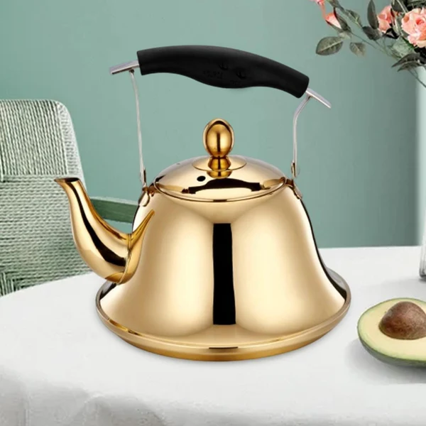 Secure Maxbell 1L Whistling Kettle Picnic Tea Pot Teapot Kettle for Kitchen Golden Original