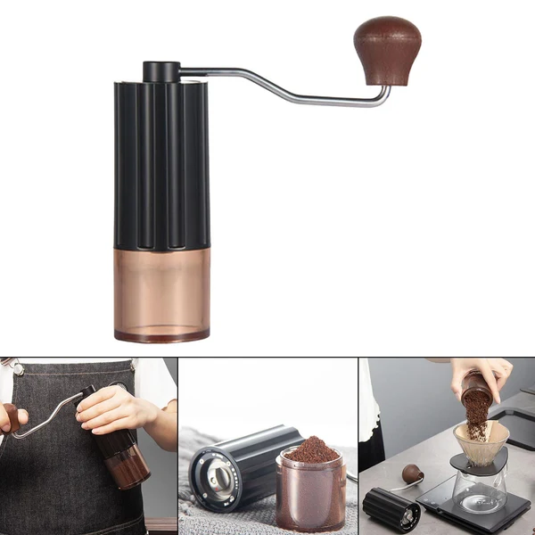 Green Maxbell Travel Manual Coffee Grinder Stainless Steel Fast Grind for Latte Espresso Black