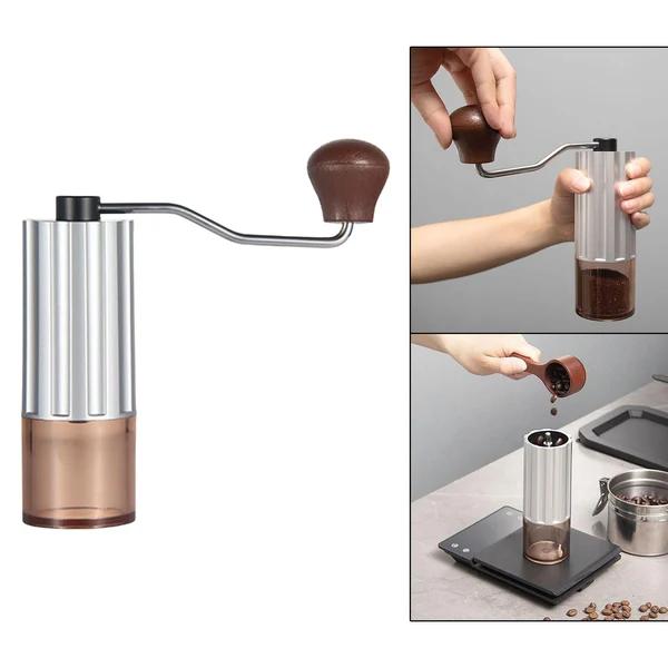 Crafted Maxbell Travel Manual Coffee Grinder Stainless Steel Fast Grind for Latte Espresso Silver First-Class