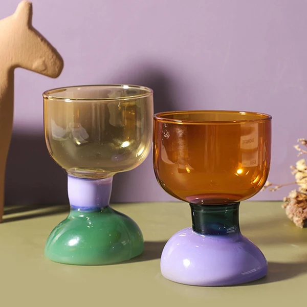 Smooth Maxbell Glass Mugs Beverage Glasses for Cappuccinos Herbal Tea Housewarming Party Purple Base Convenient