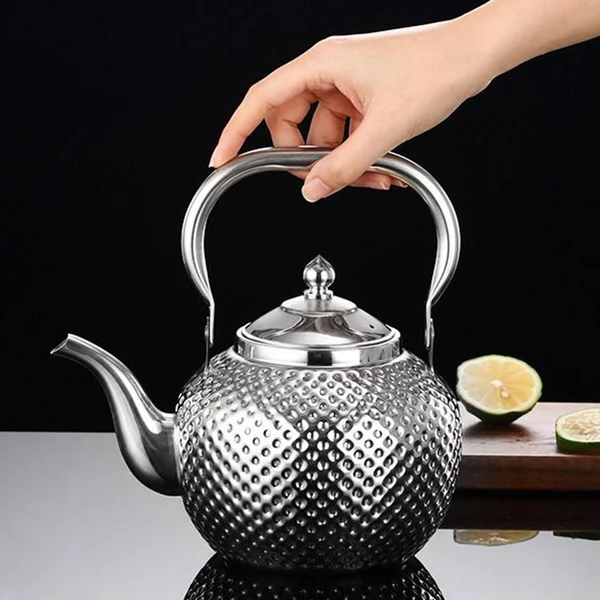 Long-Lasting Maxbell Stainless Steel Teapot Blooming Loose Leaf Tea Pot Kung Fu Tea for Kitchen 2.0L Silver Dependable