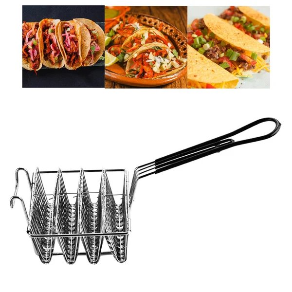 Exceptional Maxbell Taco Fryer Kitchen Cooking Tool 4 Shells 6 Shells Pancake with Grip Handle 4 Shells V Shape Original Design