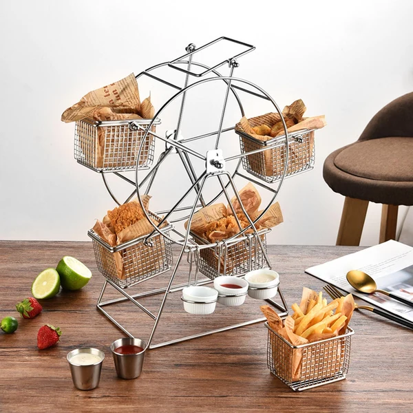 Genuine Maxbell Rotary Snack Rack Serving Tray Food Display for Party French Fries Dessert Exceptional