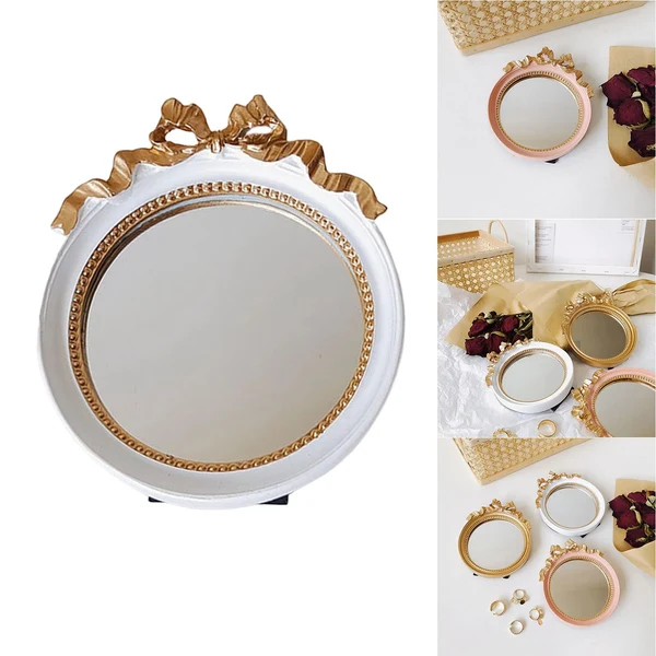 High-Quality Maxbell Single Sided Little Mirror Jewelry Dish Storage for Dresser Bathroom Desktop White Advanced