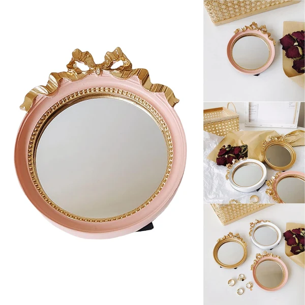 Specialty Maxbell Single Sided Little Mirror Jewelry Dish Storage for Dresser Bathroom Desktop Pink World-Class