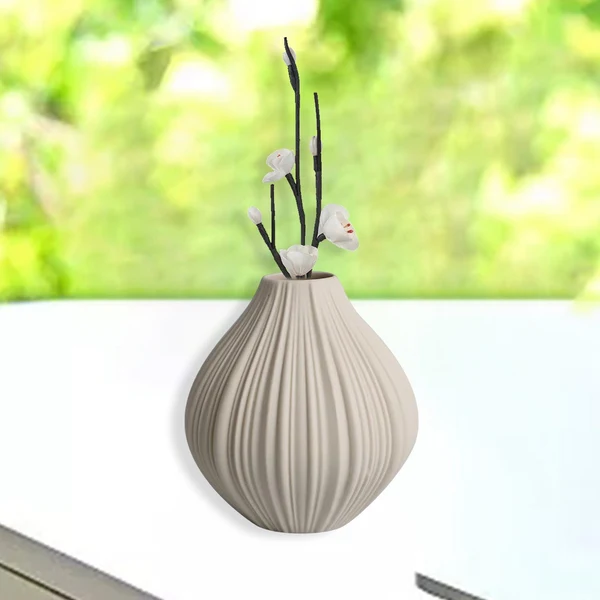 Excellent Maxbell Nordic Style Small Ceramic Vase Simple for Flowers Centerpiece Beige Fine Crafted