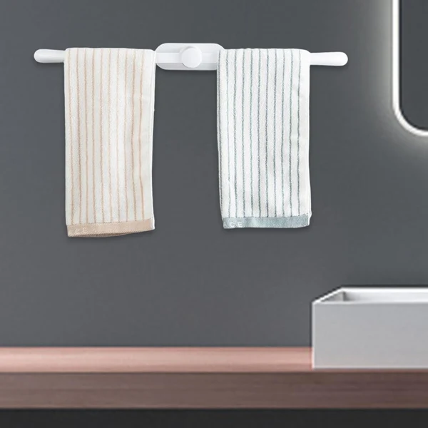 Advanced Maxbell Drill Plastic Hand Towel Holder Towel Rail Hand Towel Rod White Excellent