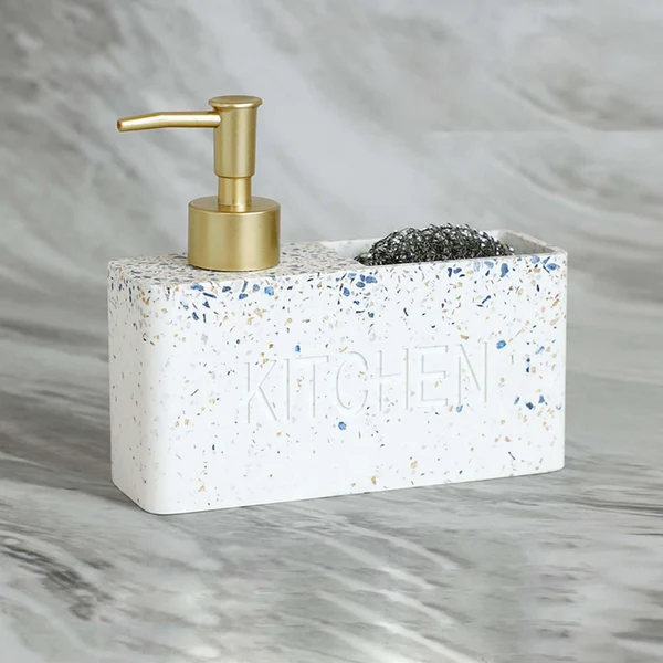 Fast Maxbell Washing Up Liquid Soap Dispenser Sponge Holder Resin Kitchen Sink Tidy Blue Marble Secure