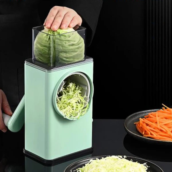 Prestigious Maxbell 3 in 1 Rotary Cheese Grater Slicer Roller Style for Potatoes Carrots Cheese High-Grade