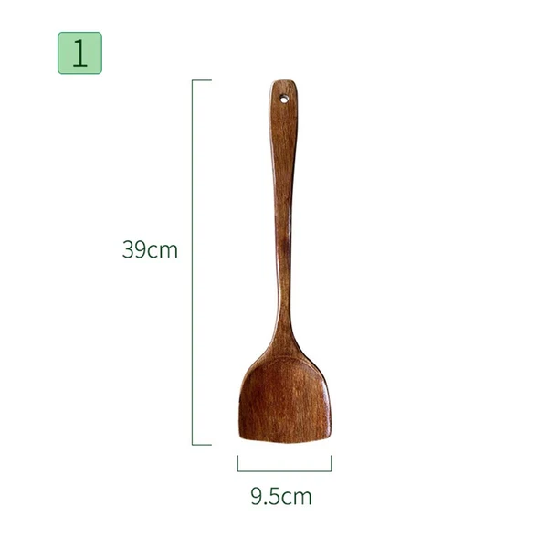 Original Maxbell 5x Wooden Cooking Spoons Soup Ladle Non Stick Cookware for Party Bar Buffet First-Class