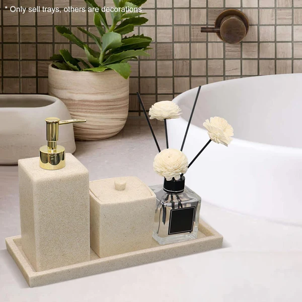 Exclusive Maxbell Vanity Tray Desktop Organizer Tealight Plate for Countertop Hotel Decor Stone Gray Official