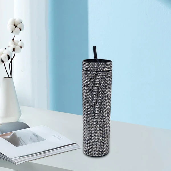 Excellent Maxbell Coffee Travel Mug Glitter Iced Coffee Tumblers Food Grade 450ml Water Bottle Black Innovative