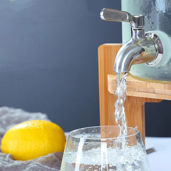 Fine Maxbell Glass Drink Barrel Dispenser with Stainless Steel Faucet Storage Lemon Juice 5L Original Design