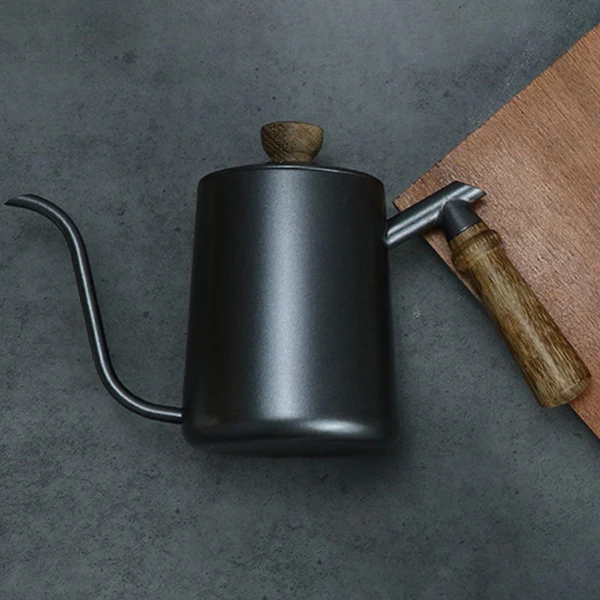 Natural Maxbell Thermometer Drip Kettle Wooden Handle Kettle Teapot for Office Home Kitchen Crafted