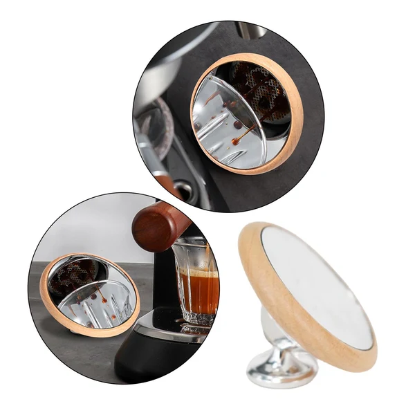 Fast Maxbell Espresso Lens Reflective Mirror Flow Rate Observation Beech Silver Traditional