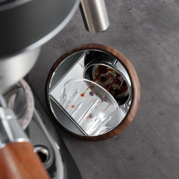 Enhanced Maxbell Espresso Lens Reflective Mirror Flow Rate Observation Walnut Silver Crafted