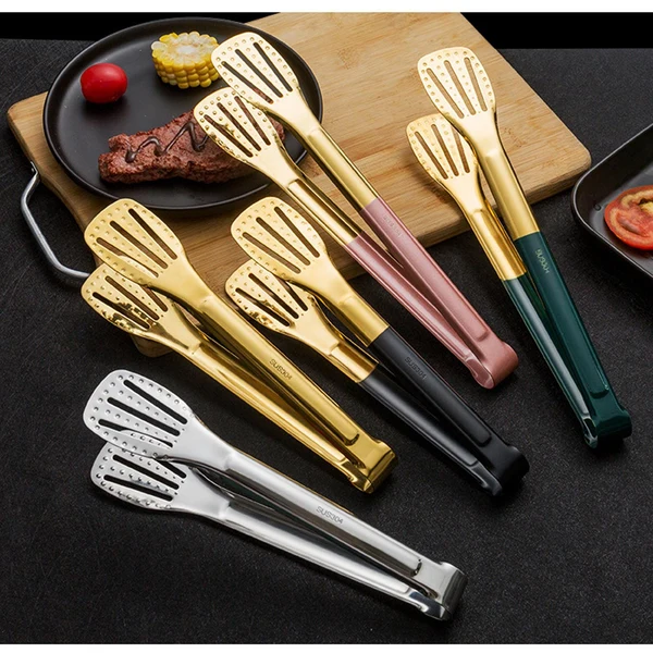 Secure Maxbell Kitchen Tongs Serving Bread Baking Steak Clamp for Catering Cooking Black Durable