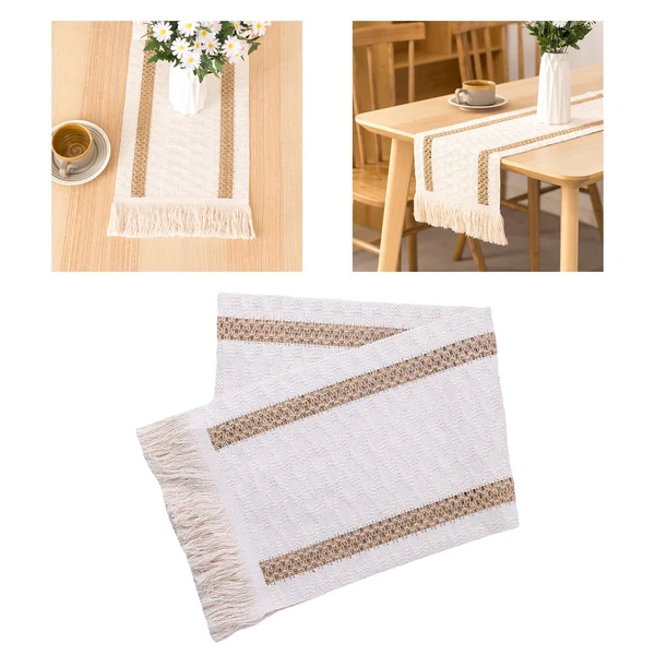Reusable Maxbell Macrame Table Flag Favorite Rustic Natural Colors for Home Party 11.81x110.24inch Expertly Made