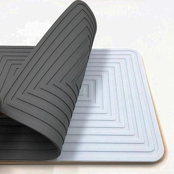 Safe Maxbell Waterproof Dish Drying Mat Hot Pot Holder Heat Resistant Dish Draining Mat gray Elegant