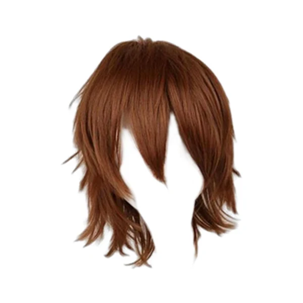 Efficient Maxbell Cosplay Short Wig Heat Resistant Spiky for Costume Men Cosplayer Brown Trusted